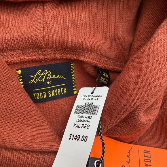 NWT L.L.Bean x Todd Snyder Men's Hoodie Sweatshirt in Light Russet(Sz XL & XXL) - Picture 11 of 14